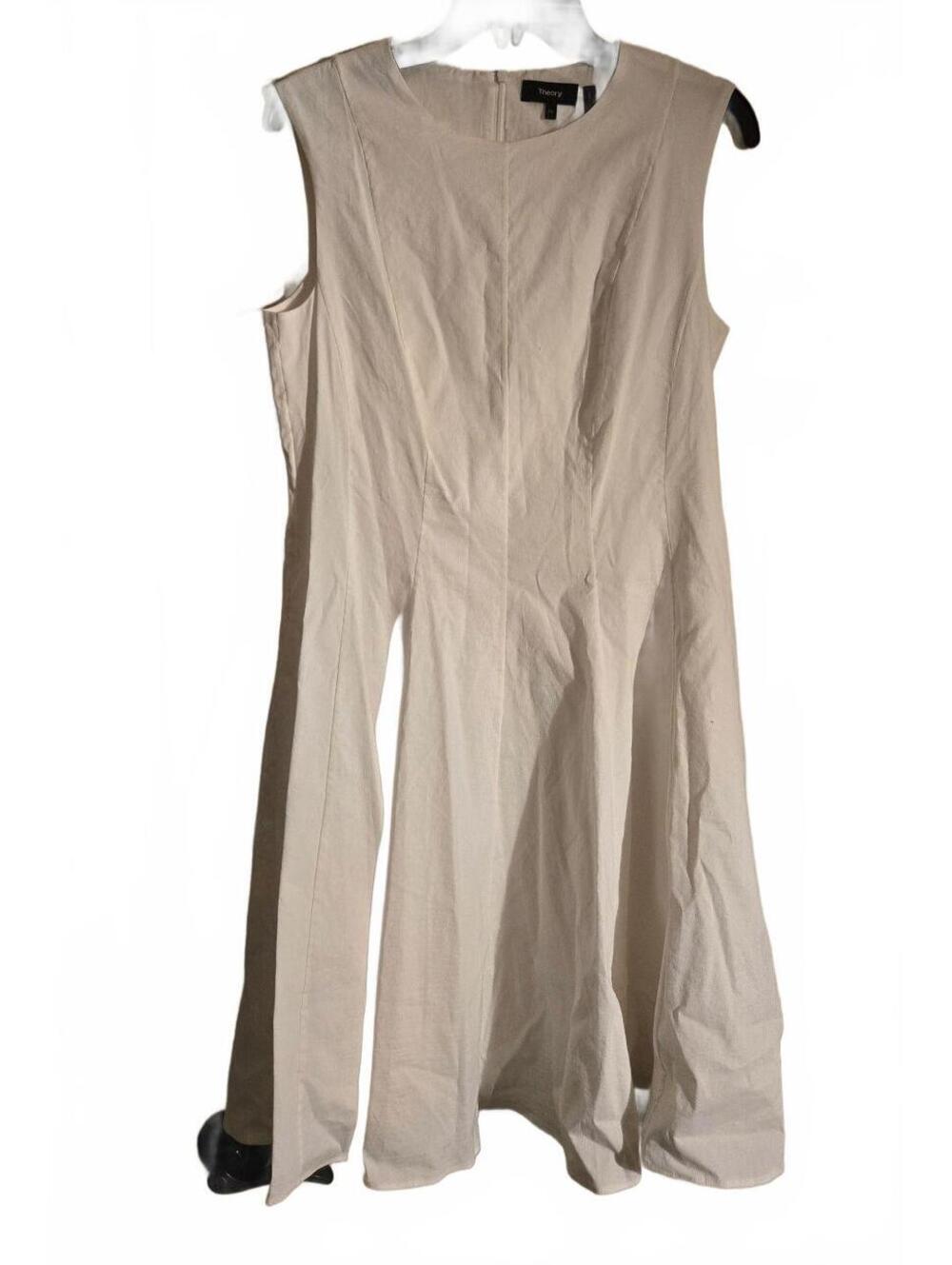 Theory SL Peplum Dress B White Eco Crunch Wash Size 10